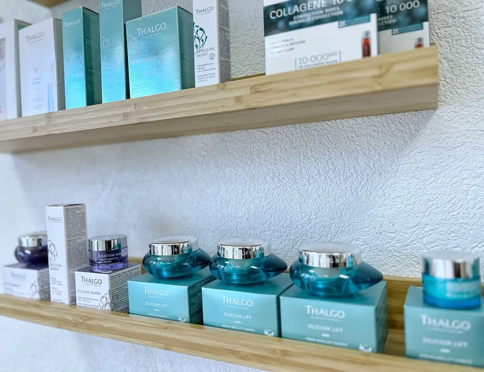 Les produits Thalgo proposés à l'institut de Chêne-Bourg